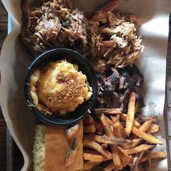 Mission BBQ - Brisket, pulled pork, pulled chicken, fries, mac n cheese, and corn bread!!! - Barbeque Near Me - Wyomissing, Pennsylvania