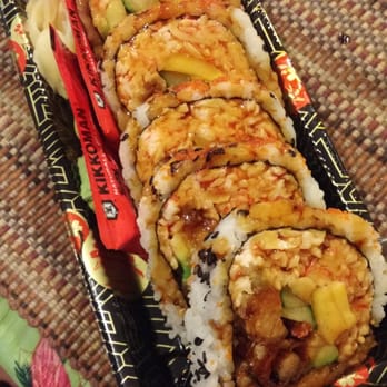 Yi Sushi - Spider Roll (tempura soft shell crab roll with crab meat, avocado, mango and eel sauce). Yummmm!!! - Sushi Bars Near Me - Bayonne, New Jersey