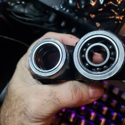 Numotion - The left shows outer raceways are left behind. Right shows missing bearings, and inner raceways still for the time in place.