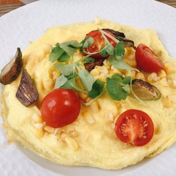 Trummer's On Main - Brunch main: Summer vegetable omelette (without cream) - New American Near Me - Clifton, Virginia