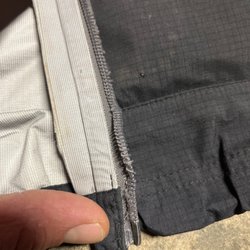 Back side of zipper