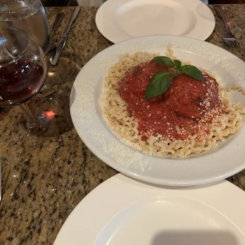Macaluso’s Restaurant - 2 meatballs over long fusilli - Italian Near Me - Aiken, South Carolina Macaluso’s Restaurant - 2 meatballs over long fusilli - Italian Near Me - Aiken, South Carolina