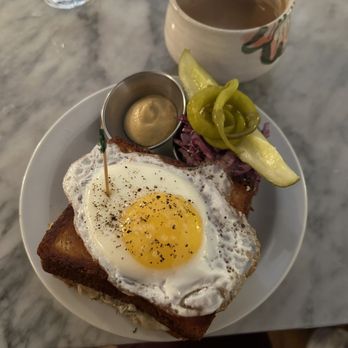 Agi's Counter - Tuna confit sandwich with fried egg and almond milk latte - Hungarian Near Me - Brooklyn, New York Agi's Counter - Tuna confit sandwich with fried egg and almond milk latte - Hungarian Near Me - Brooklyn, New York