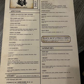 Black Jack’s Rum Bar & Grille - Menu - Cocktail Bars Near Me - Davie, Florida Black Jack’s Rum Bar & Grille - Menu - Cocktail Bars Near Me - Davie, Florida