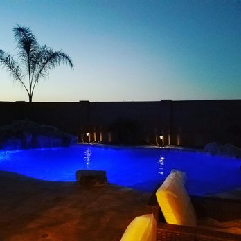 Pegasus Pool and Spas - Pool at night - Pool & Hot Tub Service Near Me - Gilbert, Arizona