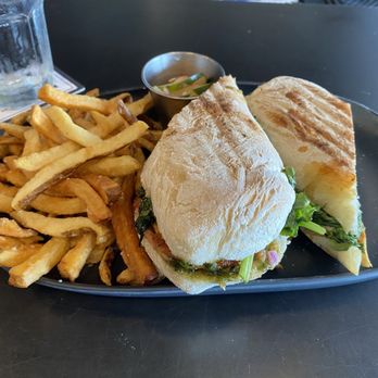 Press 195 - ##42 - Grilled Chicken, Goat cheese, & Tomato Olive Bruschetta - Sandwiches Near Me - Plainview, New York