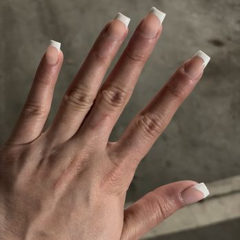 Top Solar Nails - Whole hand which looks okay from far away - Nail Salons Near Me - Tualatin, Oregon