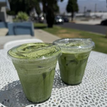 Danbi Coffee - matcha rain (left) and matcha latte (right) - Coffee & Tea Near Me - Pasadena, California Danbi Coffee - matcha rain (left) and matcha latte (right) - Coffee & Tea Near Me - Pasadena, California