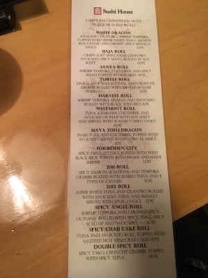 Menu photo 1 Sushi House Westmont, IL