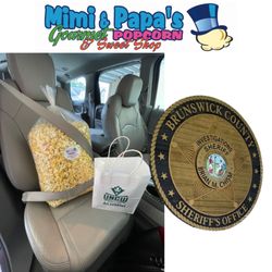 Mimi & Papa's Gourmet Popcorn and Sweet Shop - Sharing the love of popcorn with our local law enforcement officers! Brunswick County Sheriffs Office