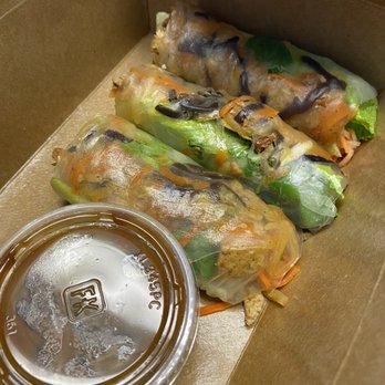 kibi’s Cafe  - 5pc Vegetarian spring rolls but 2 didn't survive the picture :P (also comes in 3pc) - Sandwiches Near Me - Walnut Creek, California