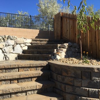 Antonucci Lawn and Garden - stone steps leading up to a wooden fence - Landscaping Near Me - Reno, Nevada Antonucci Lawn and Garden - stone steps leading up to a wooden fence - Landscaping Near Me - Reno, Nevada