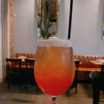 Lucco Cucina & Bar - Italian Greyhound: Tito's, grapefruit juice, aperol, prosecco, club soda, rosemary - Italian Near Me - Florham Park, New Jersey Lucco Cucina & Bar - Italian Greyhound: Tito's, grapefruit juice, aperol, prosecco, club soda, rosemary - Italian Near Me - Florham Park, New Jersey