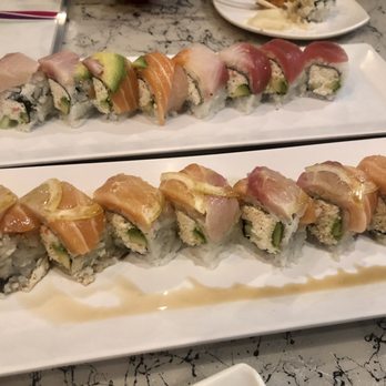 Hiroba Sushi - Top: rainbow roll Bottom: Lemon roll - Sushi Bars Near Me - Henderson, Nevada