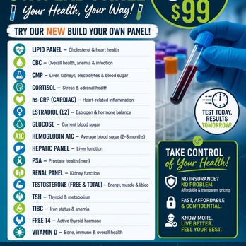 Any Lab Test Now - Ahwatukee - Build Your Own Panel! Pick 3 Tests for Just $99 - Laboratory Testing Near Me - Phoenix, Arizona Any Lab Test Now - Ahwatukee - Build Your Own Panel! Pick 3 Tests for Just $99 - Laboratory Testing Near Me - Phoenix, Arizona
