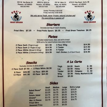 Gus's World Famous Fried Chicken - Ahwatukee - Menu - Chicken Shop Near Me - Phoenix, Arizona Gus's World Famous Fried Chicken - Ahwatukee - Menu - Chicken Shop Near Me - Phoenix, Arizona