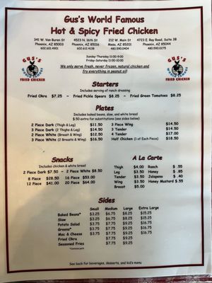 Menu photo 6 Gus's World Famous Fried Chicken - Ahwatukee Phoenix, AZ Menu photo 6 Gus's World Famous Fried Chicken - Ahwatukee Phoenix, AZ