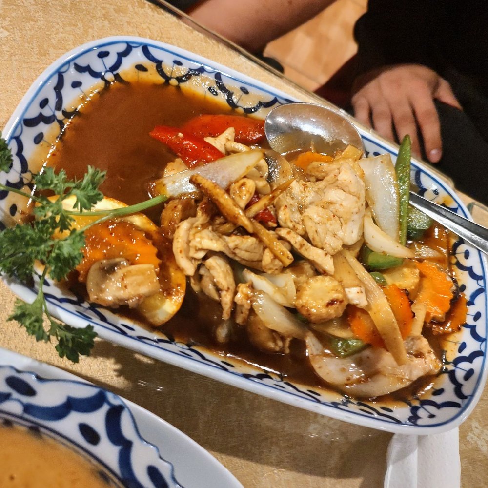 Rock A Bangkok - a plate of food on a table - Thai Near Me - Miami, Florida Rock A Bangkok - a plate of food on a table - Thai Near Me - Miami, Florida