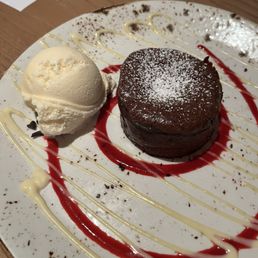 Chocolate molten lava cake with ice cream Chocolate molten lava cake with ice cream
