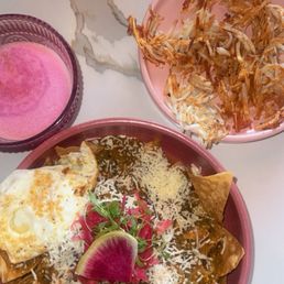 Chilaquiles are soooo good! And the rose coffee is super cute!!! Chilaquiles are soooo good! And the rose coffee is super cute!!!