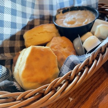 Cracker Barrel Old Country Store - Biscuits n' Gravy with Bacon or Sausage - American Near Me - Jacksonville, North Carolina Cracker Barrel Old Country Store - Biscuits n' Gravy with Bacon or Sausage - American Near Me - Jacksonville, North Carolina