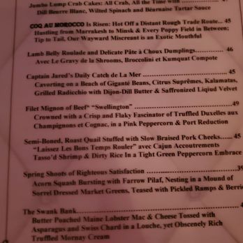 L'Opossum - Entree menu - New American Near Me - Richmond, Virginia