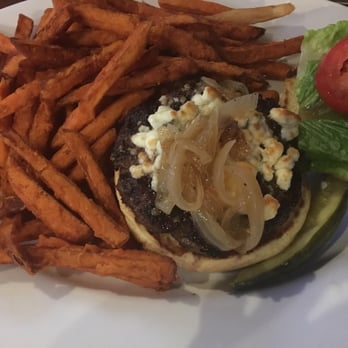 Tavern In The Green - Blue cheese burger with sweet potato fries- I loved this! Definitely prefer the sweet potato fries to the generic kinda. - Salad Near Me - Evergreen Park, Illinois Tavern In The Green - Blue cheese burger with sweet potato fries- I loved this! Definitely prefer the sweet potato fries to the generic kinda. - Salad Near Me - Evergreen Park, Illinois