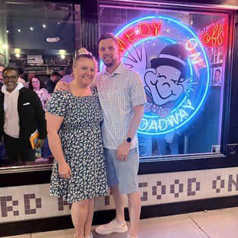 Comedy Off Broadway - Photo bombed by Tim Meadows in front of Comedy off Broadway entrance - Comedy Clubs Near Me - Lexington, Kentucky