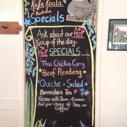 Koala Cove Cafe - Special board inside the cafe