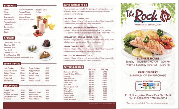 Menu photo 1 The Rock Ozone Park, NY Menu photo 1 The Rock Ozone Park, NY