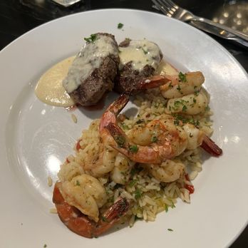 Riverside Grille - TenderLoin Steak and Shrimp Scampi - American Near Me - Beaumont, Texas Riverside Grille - TenderLoin Steak and Shrimp Scampi - American Near Me - Beaumont, Texas