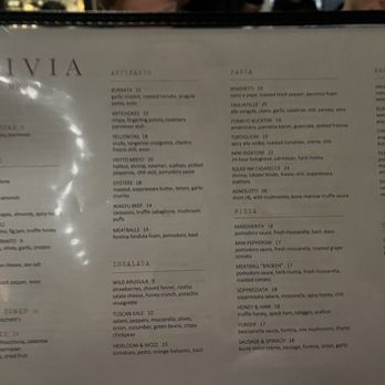 OLIVIA - Menu - Italian Near Me - Tampa, Florida