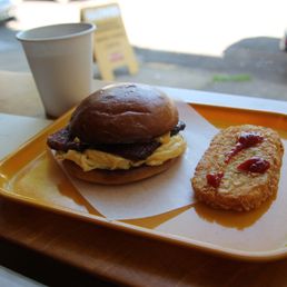 BEC, Hashbrowns, drip coffee BEC, Hashbrowns, drip coffee