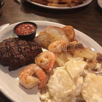 The Hoof - Filet & shrimp special with garlic creamed potatoes - Steakhouses Near Me - Madison, Missouri The Hoof - Filet & shrimp special with garlic creamed potatoes - Steakhouses Near Me - Madison, Missouri