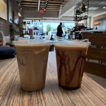 Otro Cafe - La lechera left Cajeta latte right - Mexican Near Me - Phoenix, Arizona