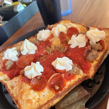 Blue Pan Pizza - Brooklyn Bridge - Small Square - Pizza Near Me - Denver, Colorado Blue Pan Pizza - Brooklyn Bridge - Small Square - Pizza Near Me - Denver, Colorado