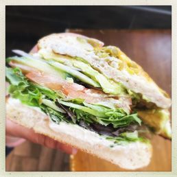 Veggie bagel (not vegan) with added sausage. Meat eaters need fiber too.