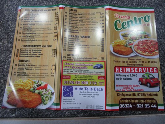 Menu photo 1 Pizzeria Centro Haßloch, RP