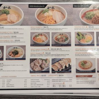 Ramen Josui - Menu - front - Sept 2025 - Ramen Near Me - Torrance, California Ramen Josui - Menu - front - Sept 2025 - Ramen Near Me - Torrance, California