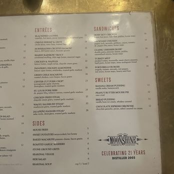 Moonshine Grill - Menu - Southern Near Me - Austin, Texas Moonshine Grill - Menu - Southern Near Me - Austin, Texas