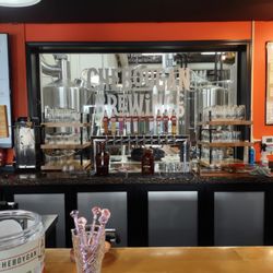 Cheboygan Brewing Company - brew house behind the bar
