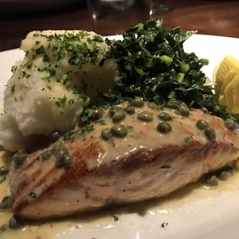 Nick's On 2nd - Pan seared salmon with whipped mashed potatoes and sautéed kale - New American Near Me - Long Beach, California Nick's On 2nd - Pan seared salmon with whipped mashed potatoes and sautéed kale - New American Near Me - Long Beach, California