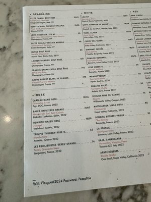 Menu photo 7 Flo's Wine Bar & Bottle Shop Austin, TX