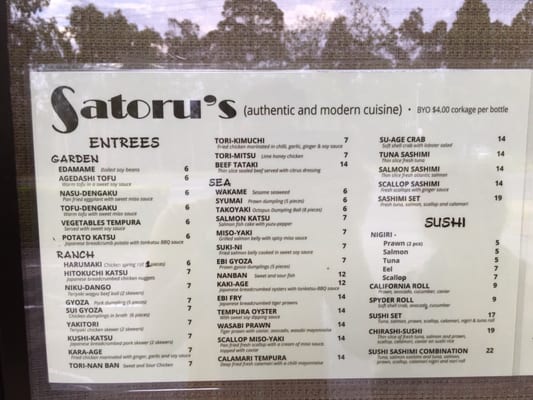 Menu photo 2 Satoru's Japanese Restaurant Oxenford, QLD