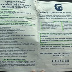 Grant Village Campground - Rules