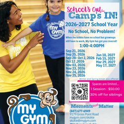 My Gym - No School? No Problem!
Camp Dates: