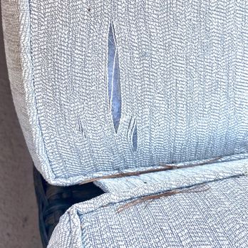Ashley Store - BACK cushion! Don't leave this outdoor furniture outside. Cheap, Walmart cushions outlived this cheap Ashley fabric. - Furniture Stores Near Me - Palm Desert, California Ashley Store - BACK cushion! Don't leave this outdoor furniture outside. Cheap, Walmart cushions outlived this cheap Ashley fabric. - Furniture Stores Near Me - Palm Desert, California