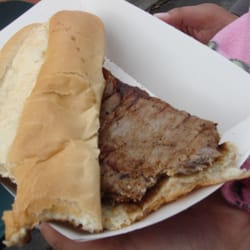 Steak sandwich plain but dripping juicy good!!! toasted bread with steak perfect match