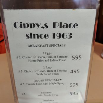 Cippy's Place - Breakfast menu. Good food all. - Breakfast & Brunch Near Me - Niagara Falls, Ontario