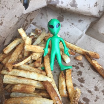 Five Guys - Sea of fries. The only thing in our order that they got right. Alien not included - Burgers Near Me - Park City, Utah